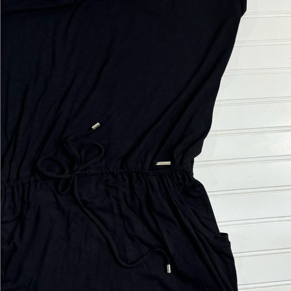 Calvin Klein Swimwear Crochet-Shoulder Tunic Cover Up Women's L/XL Black Dress - Picture 14 of 16